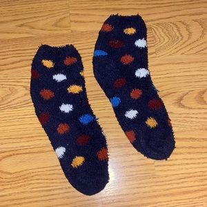 Cute polka dot fuzzy socks